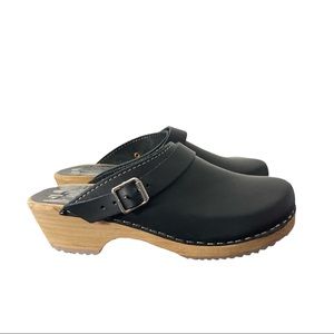 MIA 'Alma' Black Mule Clogs Made in Sweden Size 8 MSRP $129